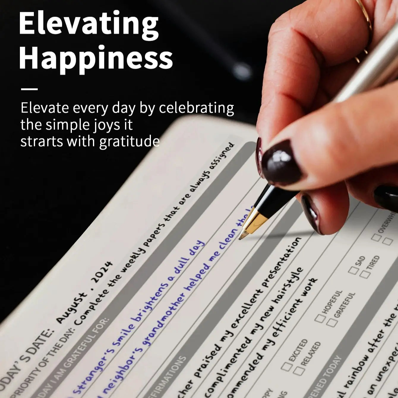 Daily Gratitude Planner & Mood Tracker Journal